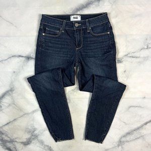 Paige Verdugo Ankle Skinny Jeans Size 25 Waist Raw Hem Slit Letty 5986184-324